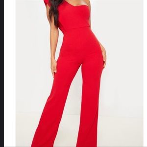Red One Shoulder Jumpsuit from Pretty Little Thing